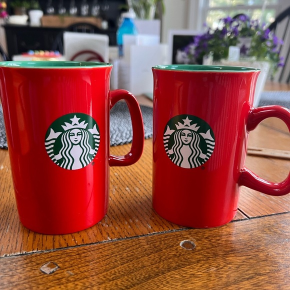 Starbucks Other - Starbucks Red Ceramic Mugs Holiday  - Pair
